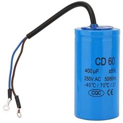 CD60 400 uF Run Capacitor,Motor capacitor with Wire Lead 250VAC 50/60Hz for Motor Air Compressor