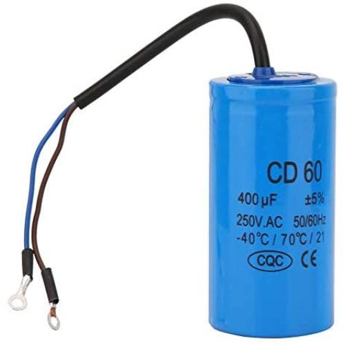 CD60 400 uF Run Capacitor,Motor capacitor with Wire Lead 250VAC 50/60Hz for Motor Air Compressor