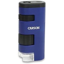 Carson Pocket Micro 20x-60x LED Lighted Zoom Field Microscope with Aspheric Lens System (MM-450),Blue