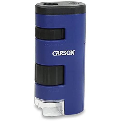Carson Pocket Micro 20x-60x LED Lighted Zoom Field Microscope with Aspheric Lens System (MM-450),Blue