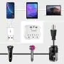 Surge Protector USB Wall Mount- Multi Plug Outlet Expander Surge Protector Wall Mount with 2 USB Charging Ports for Home/School/Office