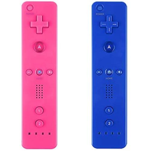 Yosikr Wireless Remote Controller for Wii Wii U - 2 Packs Pink and Deep Blue