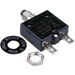 RKURCK 125-250V AC 50V DC Push Button Circuit Breaker 18 Amp Thermal Overload Protector L1 Series Manual Reset Thermal Circuit Breaker (18A)