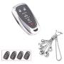 ROYALFOX(TM Soft Smart Remote Key 2 3 4 5 6 Buttons Case Cover Fob for 2016 2017 2018 Chevrolet Malibu Camaro Cruze Traverse Spark Sonic Volt Bolt (Silver Bling)