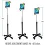 CTA Digital: Height-Adjustable Rotating Gooseneck Stand W/Attachable Locking Wheels for 7-13’’ Tablets/iPad 10.2-Inch (7th & 8th Gen.)/iPad Air 3/12.9-Inch iPad Pro/iPad Gen 6 & More