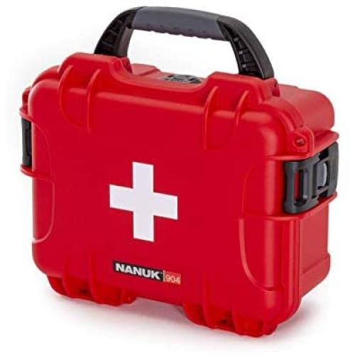 Nanuk 904 Waterproof First Aid Prepper Survival Gear Dust and Impact Resistant Case - Empty - Red