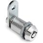 Tubular Cam Lock with 1 1/8'' Cylinder and Chrome Finish, Keyed Alike with 2 Keys, 1 1/4'' Cam and Offset Cam