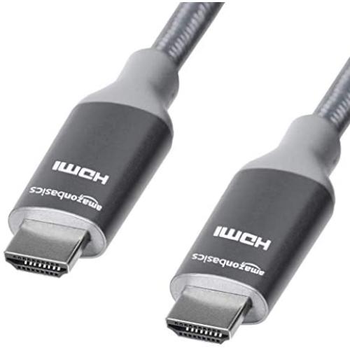 Amazon Basics 10.2 Gbps High-Speed 4K HDMI Cable with Braided Cord, 3-Foot, Dark Grey