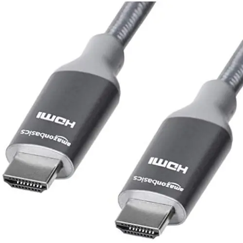 Amazon Basics 10.2 Gbps High-Speed 4K HDMI Cable with Braided Cord, 3-Foot, Dark Grey