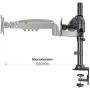 NB North Bayou Monitor Arm Monitor Stand Monitor Desk Mount Height Adjustable VESA Bracket for 17 to 27 Inch Computer Screen - Holds up to 19.8lbs with C Clamp Bolt-Through Grommet Base H80-B