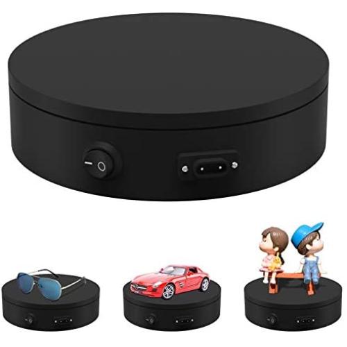 Yuanj Rotating Display Turntable, 3D Photo Display Rotating Turntable 360 Degree Cake Photography Stand Base 55 pounds Load,Clockwise and anticlockwise-Black