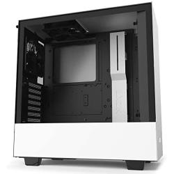 NZXT H510 - CA-H510B-W1 - Compact ATX Mid-Tower PC Gaming Case - Front I/O USB Type-C Port - Tempered Glass Side Panel - Cable Management System - Water-Cooling Ready - White/Black