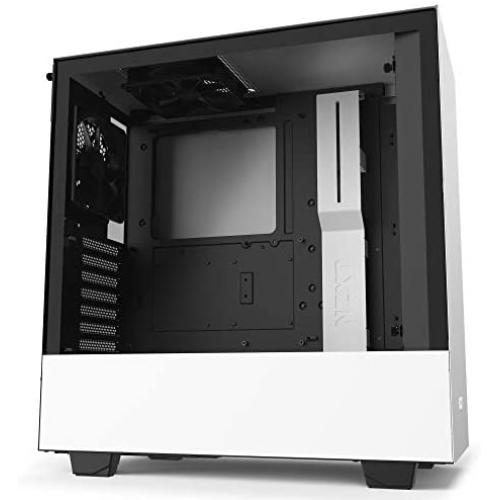 NZXT H510 - CA-H510B-W1 - Compact ATX Mid-Tower PC Gaming Case - Front I/O USB Type-C Port - Tempered Glass Side Panel - Cable Management System - Water-Cooling Ready - White/Black