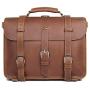 Polare Mens Full Grain Leather 16 Briefcase Shoulder Messenger Bag Fit 15.6 Laptop