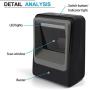 Handsfree 2D 1D Barcode Scanner,Alacrity QR Omnidirectional Desktop Bar Code Reader Scanner, Capture Barcodes from Mobile Phone Screen, Black