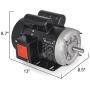 Mophorn 1.5HP Compressor Electric Motor, 3450rpm Reversible Single Phase 56C Frame Air Compressor Motor 5/8'' Shaft Diameter Electric Motor for Air Compressor General Equipment, 115/230VAC