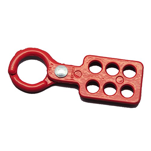 Zing Green Products 7127 RecycLockout Lockout Tagout Hasp, 1 Inch Recycled Aluminum, 1'' Inside Jaw Diameter, Red