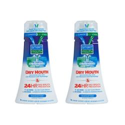 SmartMouth Dry Mouth Mouthwash, Re-hydrating Oral Rinse for Dry Mouth and Bad Breath, Mint Flavor, 16 Fluid ounces (2 Pack)