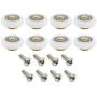 Dia 19mm Stainless Steel Shower Door Wheels Rollers Runners, White, 19mm x 5mm (8pcs)