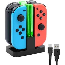 Charging Dock for Nintendo Switch Joy-Con,Charging Station for Nintendo Switch with a USB Type-C Charging Cord- Black