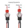 DaFuRui 10Pack Red 1A 250V AC 2 Pins SPST Normal Open Mini Momentary Push Button Switch with Pre-soldered Wires