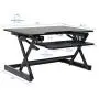 Rocelco 32'' Height Adjustable Standing Desk Converter - Sit Stand Computer Workstation Riser - Dual Monitor Retractable Keyboard Tray Gas Spring Assist - Black (R EADRB2)