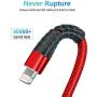 iPhone Charger 6ft, Lightning Cable 6 Foot [MFi Certified 2Pack] Long iPhone Charger Cord,Fast iPhone USB Cord for iPhone 11/11Pro/11Max/ X/XS/XR/XS Max/8/7/6/5S/SE/iPad Mini，More(Red)