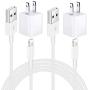 DESOFICON for iPhone Charger, [Apple MFi Certified] Lightning Cable 2 Pack 3FT Fast Charging Data Sync Transfer Cord & 2 Pack USB Wall Charger Travel Plug Compatible with iPhone 12/11/XS/XR/X 8 7/iPad