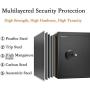 WASJOYE Security Safe Cash Box with Double Digital Keypad Safety Key Lock for Home Business Office Hotel Money Document Jewelry Passport Cabinet (1.35 Cubic Feet)