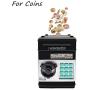 HeQiao Digital Coin Bank Electronic Auto-scrolled Paper Money Banks Password Safe Piggy Bank for Boys (Black)