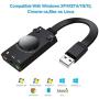 USB Sound Card, TechRise USB External Stereo Sound Adapter Splitter Converter with Volume Control for Windows and Mac, Plug & Play, No Drivers Needed