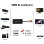 HDMI to RCA Converter, HDMI to Composite Video Audio Converter Adapter, HDMI to AV, Supports PAL/NTSC for PS4, Xbox, Switch, TV Stick, Roku, Blu-Ray, DVD Player,