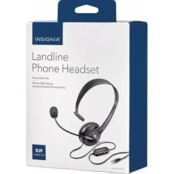 Insignia - Landline Phone Hands-Free Headset Black NS-MCHMRJ9P