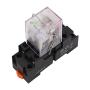Electromagnetic Power Relay, 8-Pin 5 AMP 12V DC Relay Coil with Socket Base, LED Indicator, DPDT 2NO 2NC - MY2NJ [Applicable for DIN Rail System]