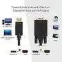 DP to VGA Cable 6ft [2-Pack], CableCreation DisplayPort to VGA Cable with Built-in IC Chip, Gold Plated Standard DP Male to VGA Male Cable Black Color