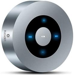 XLeader SoundAngel A8-3rd Gen 5W Touch Wireless Small Speaker with Waterproof Case 15h Music Micro SD, Portable Pocket Speaker for Pool Beach Camping BBQ Kitchen Bathroom Bedroom Traveling Silver