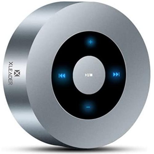 XLeader SoundAngel A8-3rd Gen 5W Touch Wireless Small Speaker with Waterproof Case 15h Music Micro SD, Portable Pocket Speaker for Pool Beach Camping BBQ Kitchen Bathroom Bedroom Traveling Silver