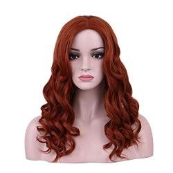 SinRany Women’s Short Curly Orange Brown Wig