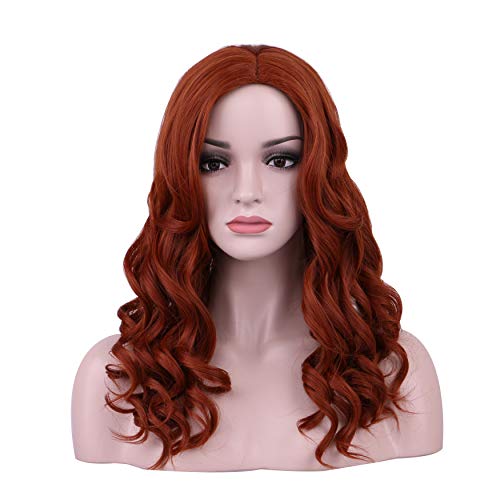 SinRany Women’s Short Curly Orange Brown Wig