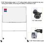 36''x24'' Mobile Whiteboard on Stand for Kids & Adults - Adjustable Height Double Side Rolling Whiteboard Magnetic Dry Erase Board on Wheels for Home, Office & School