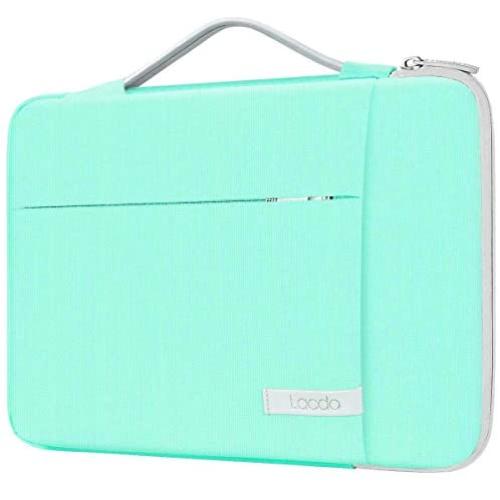 Lacdo 360° Protective Laptop Sleeve Case for 13 inch New MacBook Pro A2338 M1 A2251 A2289 A2159 A1989 A1706 A1708 | 13 inch New MacBook Air A2337 M1 A2179 A1932, 12.9'' New iPad Pro Computer Bag, Green