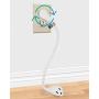 Maximm Cable 1 Foot 360° Rotating Flat Plug Extension Cord / Wire, 3 Prong Grounded Wire 16 Awg Power Cord - 3 Pack - White