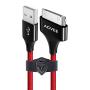 AGVEE Unbreakable Nylon Braided [3 Pack 3ft 6ft 10ft] 30 Pin Heavy Duty Fast Charger Cable, Slim Metal Shell End Case Friendly Charging Data Sync Cord for Phone 4/4S, Pad 1/2/3, Red