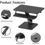 ZHU CHUANG Stand Up Desk Standing Desk Converter Gas Spring Sit Stand Desk Workstation Sit to Stand Desk Riser (Black 2)
