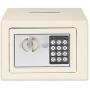 Flexzion Digital Safe Box 9'' Electronic Keypad Lock Security Gun Cash Jewelry Passport Valuable Wall Cabinet for Home Office Hotel with 2 Keys Fit Anywhere (White)