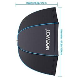 Neewer 48 inches/120 Centimeters Octagonal Softbox with Blue Edges, S-Type Bracket Holder (with Bowens Mount) and Carrying Bag for Speedlite Studio Flash Monolight, Portrait and Product Photography