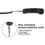 Telephone Cord Detangler, Uvital Wireless Anti-Tangle Telephone Handset Cable 360 Degree Rotating Landline Swivel Cord Untangler Black (8 Pack)