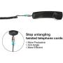 Telephone Cord Detangler, Uvital Wireless Anti-Tangle Telephone Handset Cable 360 Degree Rotating Landline Swivel Cord Untangler Black (2 Pack)