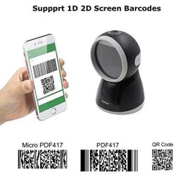 TEEMI 1D 2D Handsfree Presentation Barcode Scanner, One Megapixel High Resolution Sensor QR Code USB Wired Automatic Reader for PC POS Mac OS Support Moving Bar Code, TMSL-70