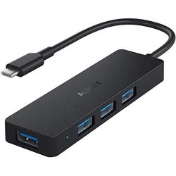 AUKEY USB C Hub Ultra Slim USB C Adapter with 4 USB 3.0 Ports USB Type C Hub for MacBook Pro, Google Chromebook Pixelbook, XPS, Samsung S9/S8 and More USB Type C Devices (Black)